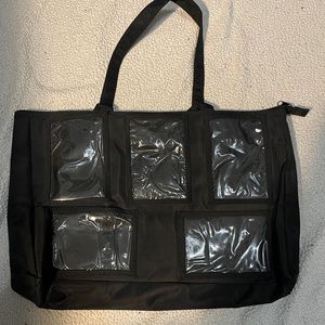 Black Tote/Beach Bag with Slots for Photos